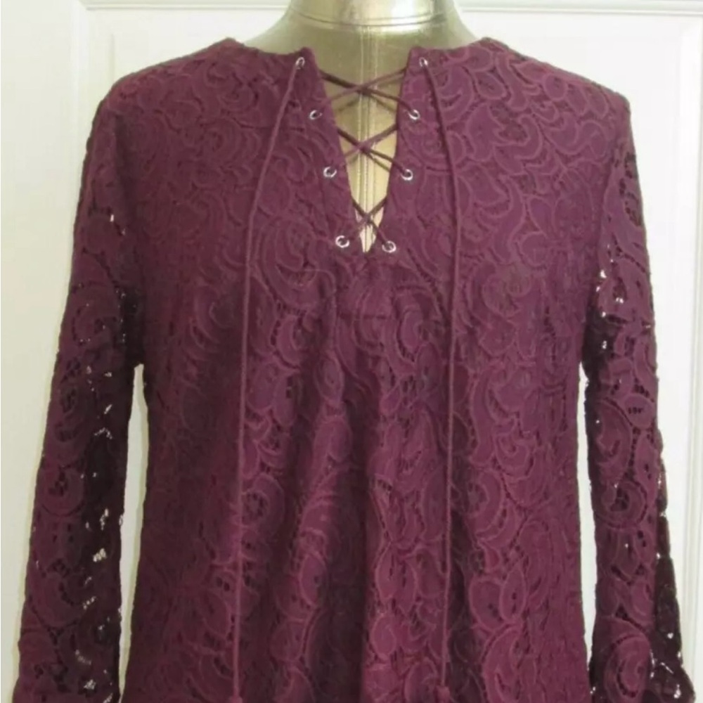 Xhilaration Burgundy Dress Women Size XS
Lace Overlay Worn once